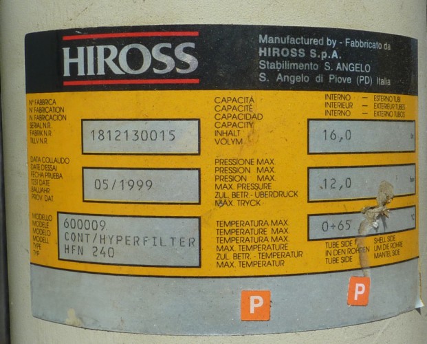 Filtro di linea per aria compressa  Hiross HFN 240 - Plastin Gold